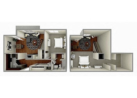 Floor plan for 1 bed, 1 bath, 790 sqft